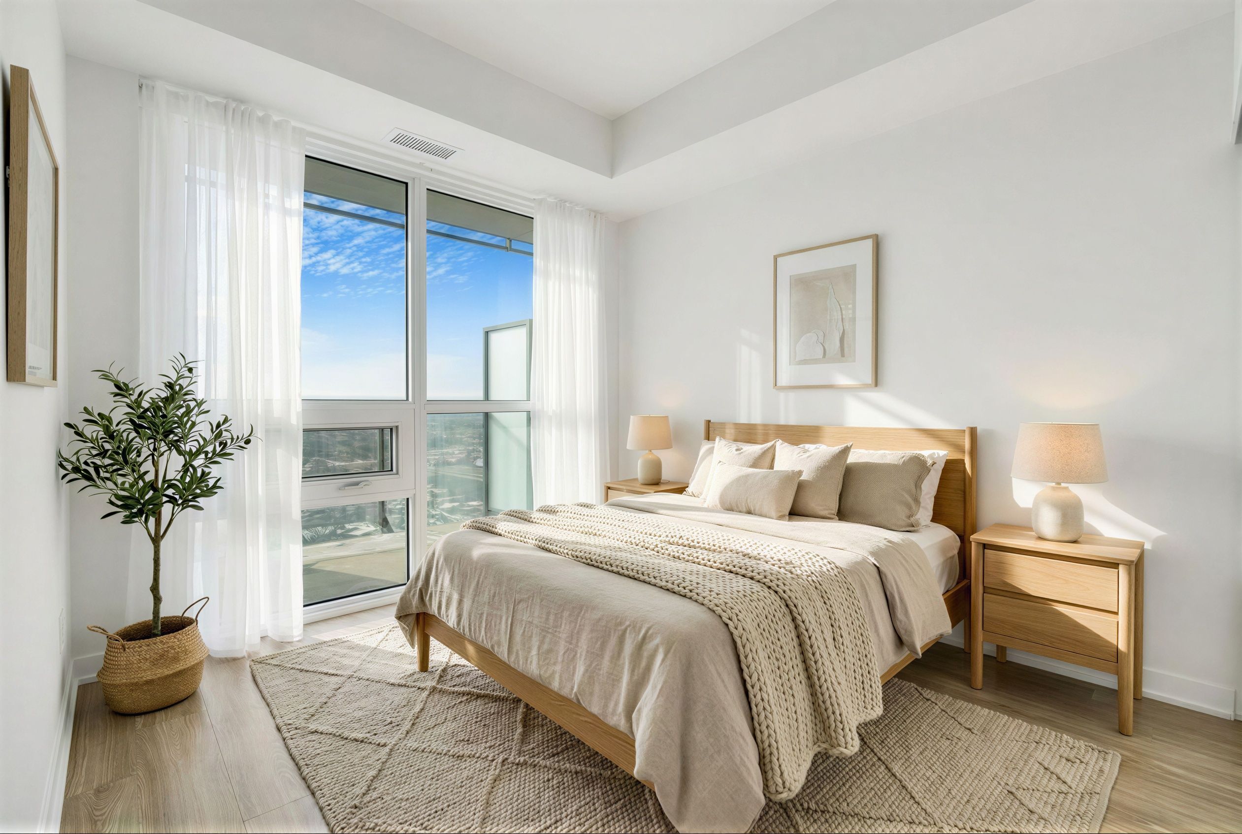 Virtually staged room